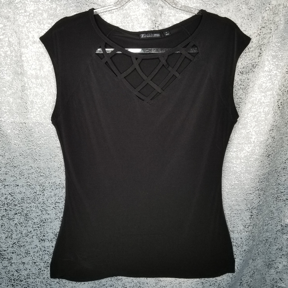❤ Women's New York & Company Black Blouse Size M